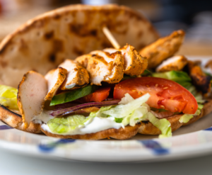 Chicken Shawarma Kebab on Nan